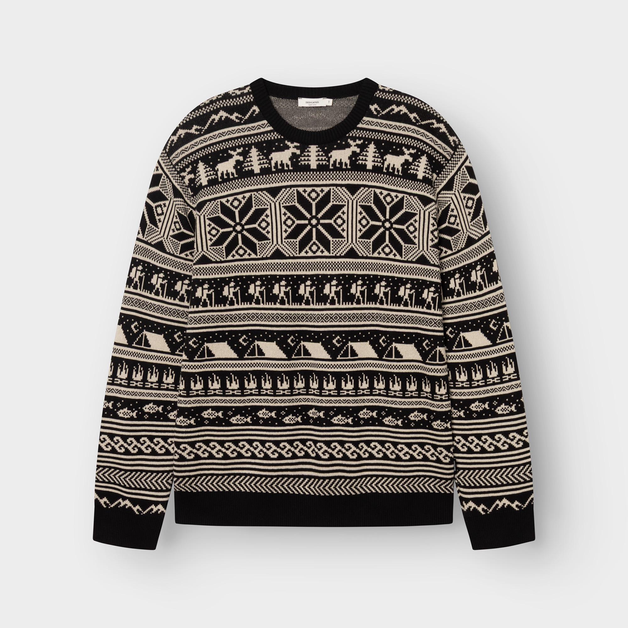 Dedicated Mora Fairisle Hike Black Herren Strickpullover schwarz ecru
